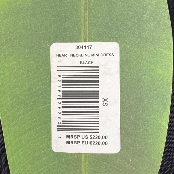 FARM RIO Heart Neckline Mini Dress in Black Size XS -NWT - Picture 9 of 12